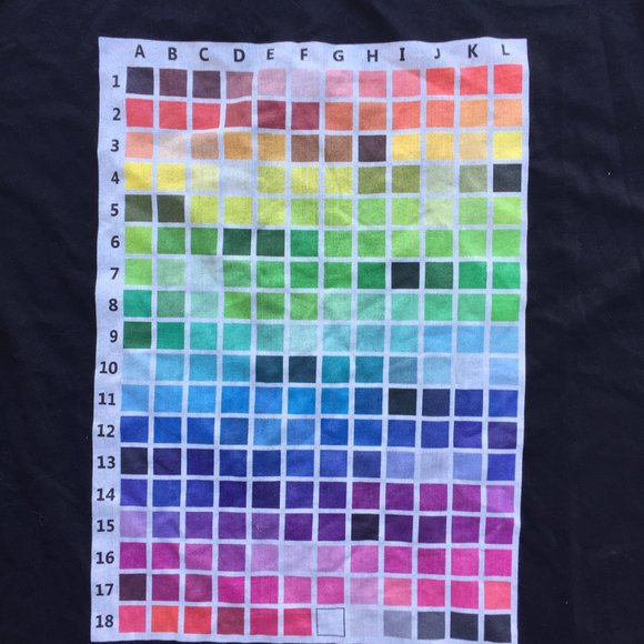 Rainbow Color Chart on Black BIG Tee, 2XL NWT - Picture 3 of 8